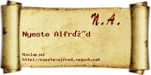 Nyeste Alfréd névjegykártya